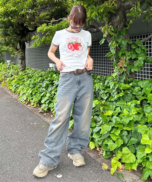 sedacle girl（セダクルガール）の「アソートリンガークロップドTシャツ（Tシャツ/カットソー・レディース・ブラウン/グレー/ブラック/レッド・MEDIUM/SMALL）」の19枚目の写真