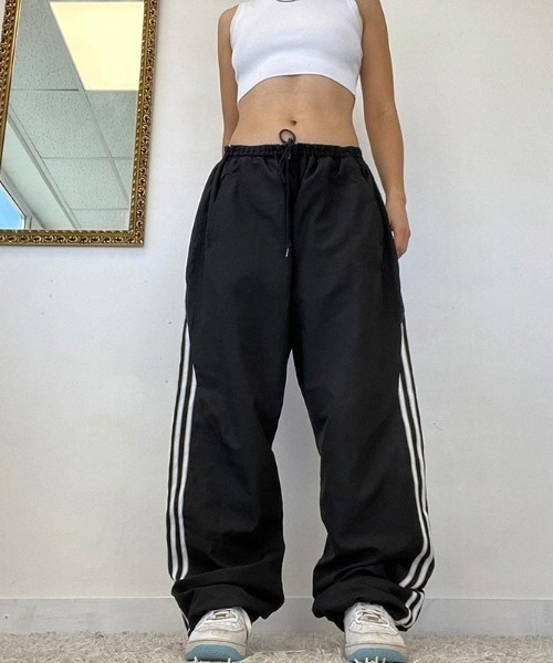 セール】Side Line Wide Track Pants / サイドラインワイド