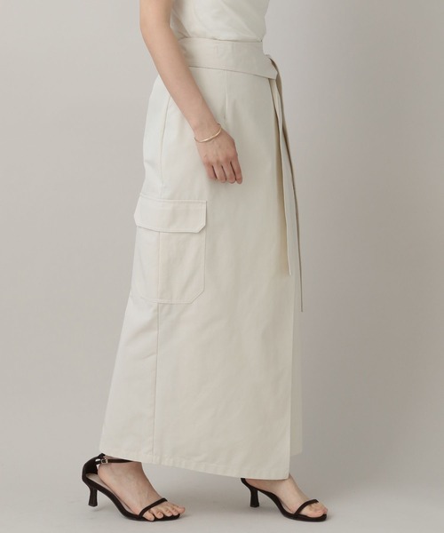 A part by(アパートバイ)の「ウエストリボンラップフウスカート(スカート・レディース・オフホワイト/カーキ・MEDIUM/SMALL)」の4枚目の写真