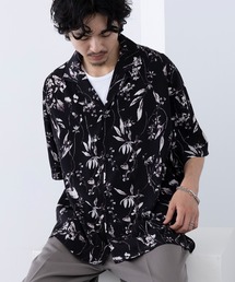 HAUS（ハウス）の「【HAUS】ダークフラワーオープンカラーシャツ 252-3600（シャツ/ブラウス）」