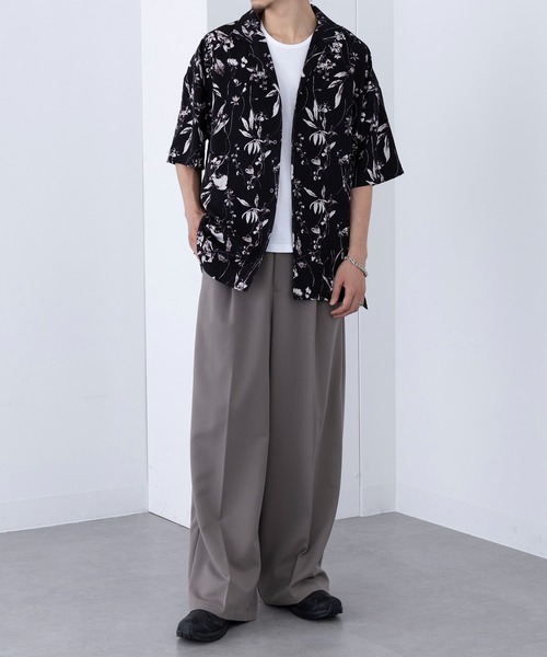 HAUS(ハウス)の「【HAUS】ダークフラワーオープンカラーシャツ 252-3600(シャツ/ブラウス・メンズ・ブラック/ホワイト・M/L)」の16枚目の写真