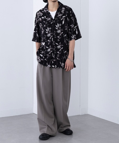 HAUS(ハウス)の「【HAUS】ダークフラワーオープンカラーシャツ 252-3600(シャツ/ブラウス・メンズ・ブラック/ホワイト・M/L)」の15枚目の写真
