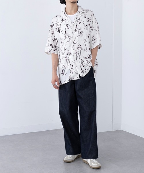HAUS(ハウス)の「【HAUS】ダークフラワーオープンカラーシャツ 252-3600(シャツ/ブラウス・メンズ・ブラック/ホワイト・M/L)」の8枚目の写真