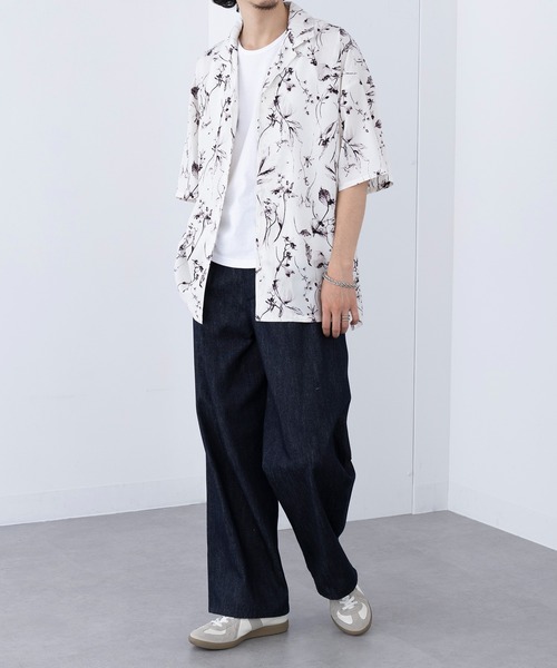 HAUS(ハウス)の「【HAUS】ダークフラワーオープンカラーシャツ 252-3600(シャツ/ブラウス・メンズ・ブラック/ホワイト・M/L)」の7枚目の写真
