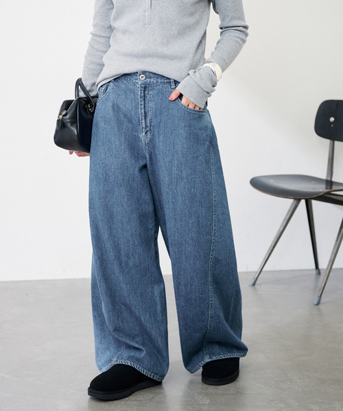 FRAMeWORK 2023SS サルエルデニムパンツ 38 ライトブルー FRAMeWORK（フレームワーク）の「サルエルデニムパンツ（デニム