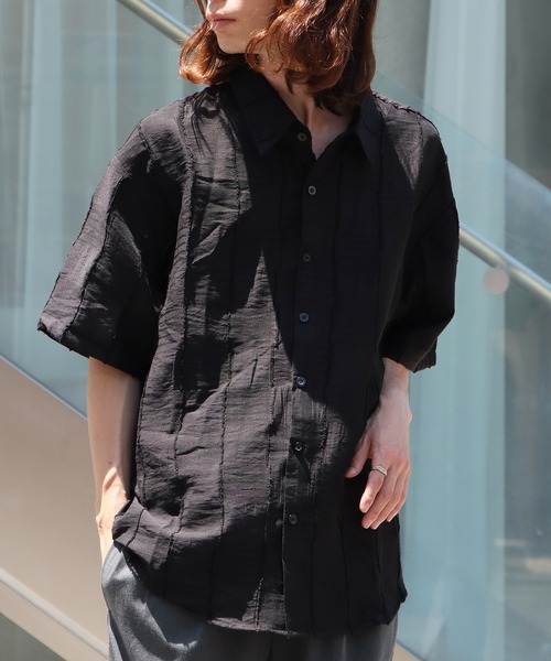 ROOPTOKYO（ループトウキョウ）の「格子柄半袖レギュラーカラーシャツ（シャツ/ブラウス・メンズ・ホワイト/ブラック・L/M）」の10枚目の写真