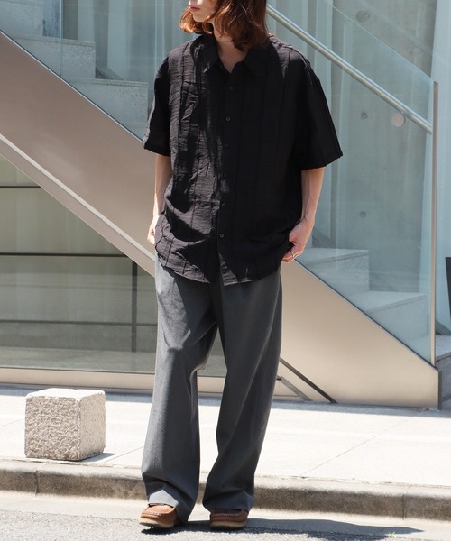 ROOPTOKYO（ループトウキョウ）の「格子柄半袖レギュラーカラーシャツ（シャツ/ブラウス・メンズ・ホワイト/ブラック・L/M）」の12枚目の写真