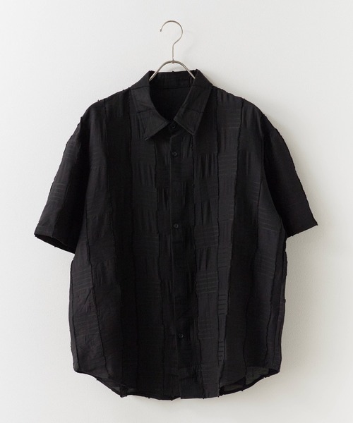 ROOPTOKYO（ループトウキョウ）の「格子柄半袖レギュラーカラーシャツ（シャツ/ブラウス・メンズ・ホワイト/ブラック・L/M）」の9枚目の写真