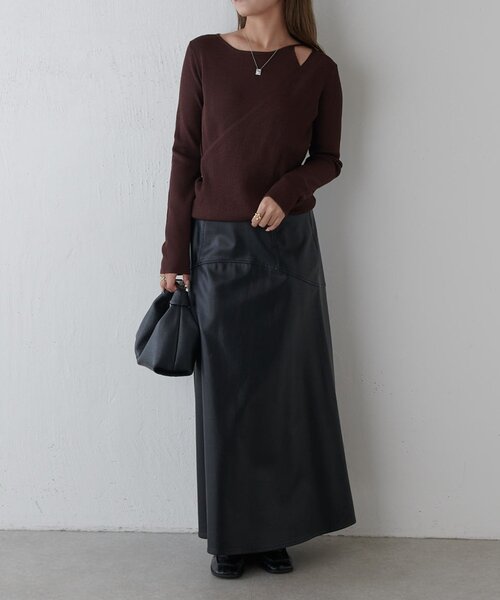 Lui's（ルイス）の「レイヤードニット（ニット/セーター・レディース・ブラウン/オフホワイト/ブラック・FREE）」の16枚目の写真