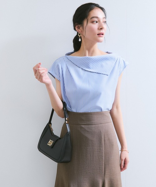 VIS（ビス）の「アシメオフショルブラウス（シャツ/ブラウス・レディース・ブルー系その他4/クリーム/パープル系その他・FREE）」の8枚目の写真