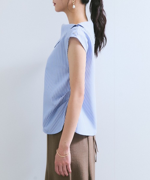 VIS（ビス）の「アシメオフショルブラウス（シャツ/ブラウス・レディース・ブルー系その他4/クリーム/パープル系その他・FREE）」の5枚目の写真