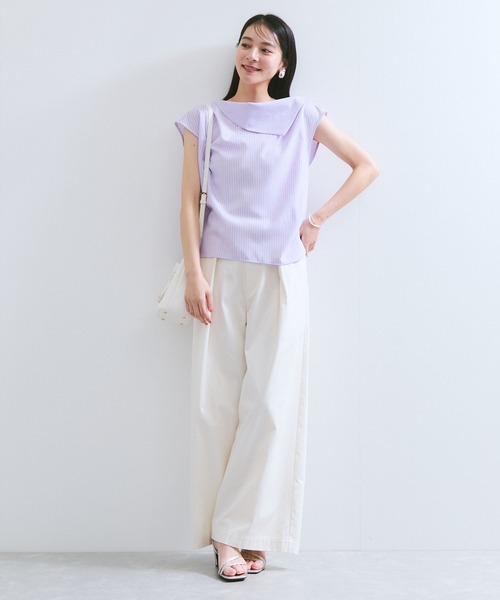 VIS（ビス）の「アシメオフショルブラウス（シャツ/ブラウス・レディース・ブルー系その他4/クリーム/パープル系その他・FREE）」の22枚目の写真