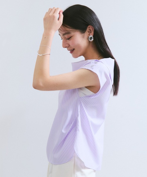 VIS（ビス）の「アシメオフショルブラウス（シャツ/ブラウス・レディース・ブルー系その他4/クリーム/パープル系その他・FREE）」の20枚目の写真