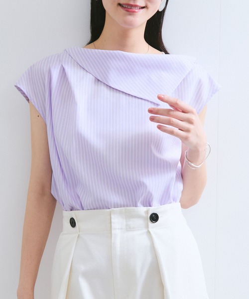 VIS（ビス）の「アシメオフショルブラウス（シャツ/ブラウス・レディース・ブルー系その他4/クリーム/パープル系その他・FREE）」の19枚目の写真