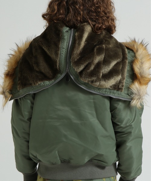 AVIREX(アヴィレックス)の「《価格改定商品》《WOMAN》N-2B COMMERCIAL / N-2Bコマーシャル(ミリタリージャケット・レディース・セージグリーン/ブラック・L/XS/S/M)」の9枚目の写真