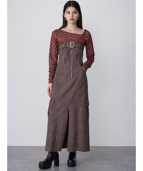 MURUA（ムルーア）の「チェックシアートップス（Tシャツ/カットソー・レディース・ブラウン/ブラック・FREE）」の11枚目の写真