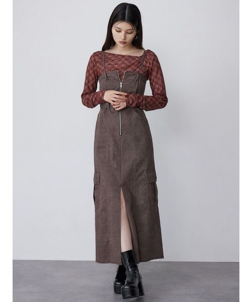 MURUA（ムルーア）の「チェックシアートップス（Tシャツ/カットソー・レディース・ブラウン/ブラック・FREE）」の12枚目の写真