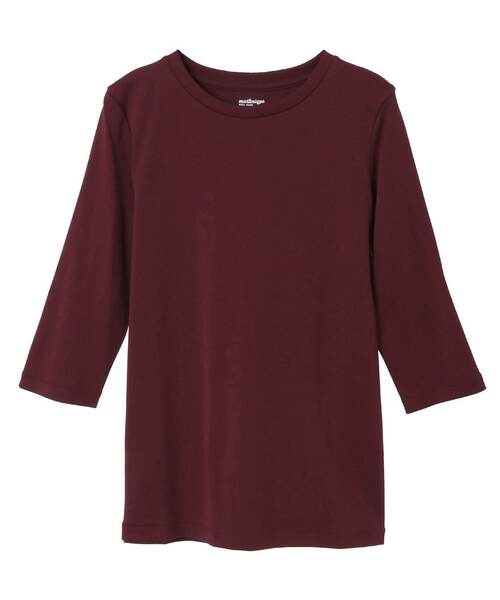 martinique(マルティニーク)の「《追加》《定番》フライス5分袖プルオーバー(Tシャツ/カットソー・レディース・ホワイト/ブラック/ネイビー/ボルドー・FREE)」の4枚目の写真
