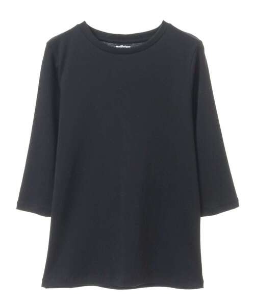 martinique(マルティニーク)の「《追加》《定番》フライス5分袖プルオーバー(Tシャツ/カットソー・レディース・ホワイト/ブラック/ネイビー/ボルドー・FREE)」の1枚目の写真