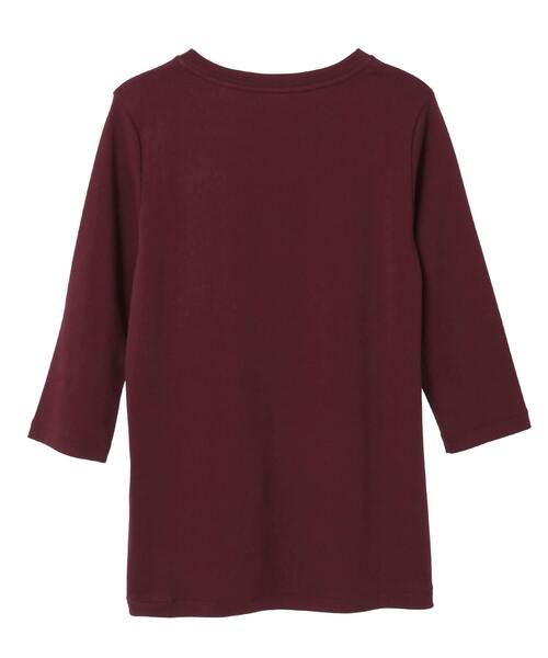 martinique(マルティニーク)の「《追加》《定番》フライス5分袖プルオーバー(Tシャツ/カットソー・レディース・ホワイト/ブラック/ネイビー/ボルドー・FREE)」の5枚目の写真