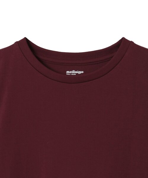 martinique(マルティニーク)の「《追加》《定番》フライス5分袖プルオーバー(Tシャツ/カットソー・レディース・ホワイト/ブラック/ネイビー/ボルドー・FREE)」の6枚目の写真