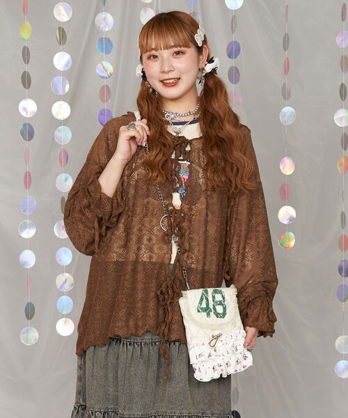 CIAOPANIC（チャオパニック）の「【＠yuna_maruu企画】【Me＋Me/ミープラスミー】ワッフルフリルショルダーバッグ（ショルダーバッグ・レディース・ホワイト/サックスブルー/ピンク・ONE SIZE）」の6枚目の写真