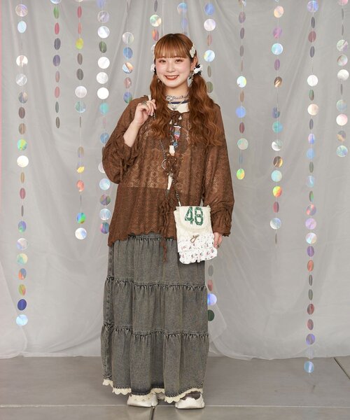 CIAOPANIC（チャオパニック）の「【＠yuna_maruu企画】【Me＋Me/ミープラスミー】ワッフルフリルショルダーバッグ（ショルダーバッグ・レディース・ホワイト/サックスブルー/ピンク・ONE SIZE）」の7枚目の写真