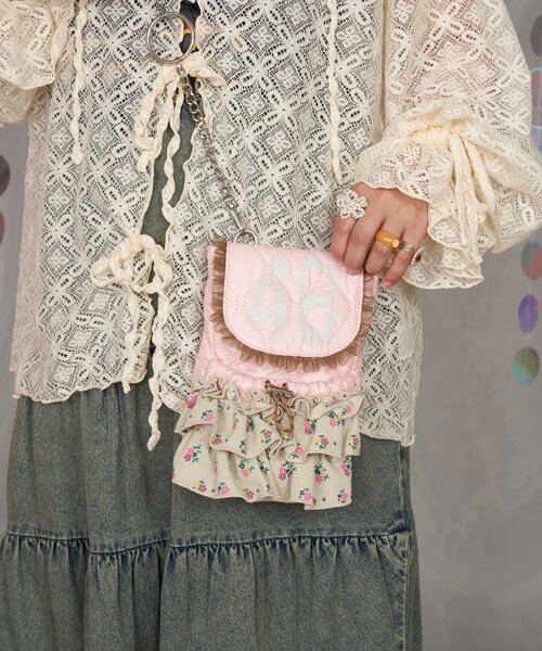 CIAOPANIC（チャオパニック）の「【＠yuna_maruu企画】【Me＋Me/ミープラスミー】ワッフルフリルショルダーバッグ（ショルダーバッグ・レディース・ホワイト/サックスブルー/ピンク・ONE SIZE）」の17枚目の写真