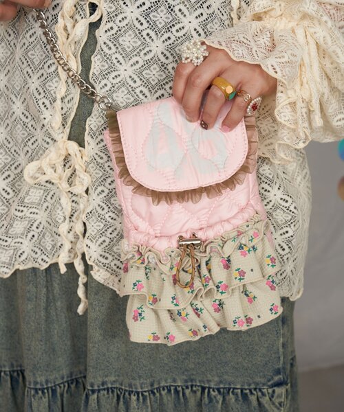 CIAOPANIC（チャオパニック）の「【＠yuna_maruu企画】【Me＋Me/ミープラスミー】ワッフルフリルショルダーバッグ（ショルダーバッグ・レディース・ホワイト/サックスブルー/ピンク・ONE SIZE）」の18枚目の写真