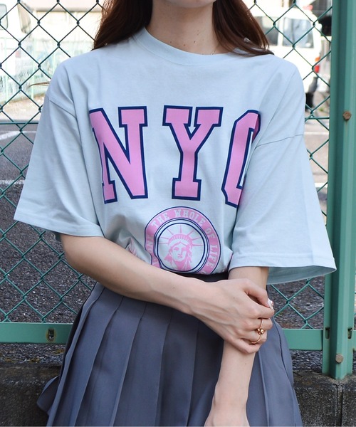spiritoso（スピリトーゾ）の「【spiritoso】 NYCフロッキーロゴTシャツ（Tシャツ/カットソー・レディース・ホワイト/グレイッシュベージュ/ブラック/グレー・FREE）」の18枚目の写真