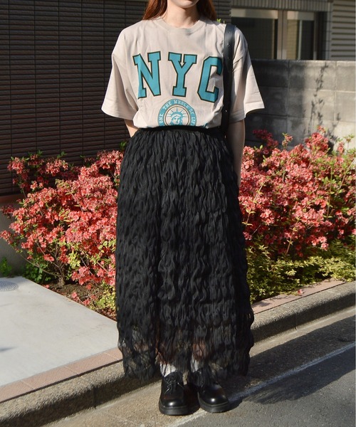 spiritoso（スピリトーゾ）の「【spiritoso】 NYCフロッキーロゴTシャツ（Tシャツ/カットソー・レディース・ホワイト/グレイッシュベージュ/ブラック/グレー・FREE）」の5枚目の写真