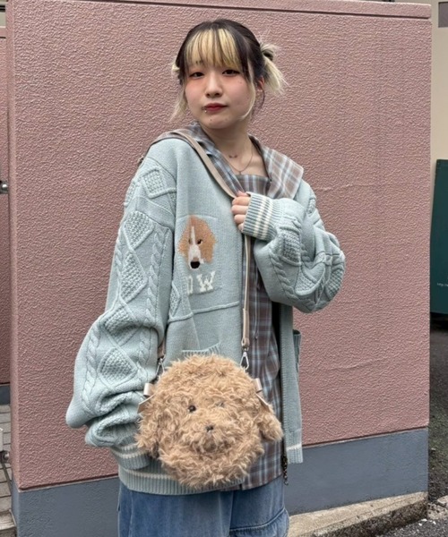 Candy Stripper(キャンディストリッパー)の「DOG FACE SHOULDER バッグ(ショルダーバッグ・レディース・オフホワイト/ベージュ・FREE)」の4枚目の写真