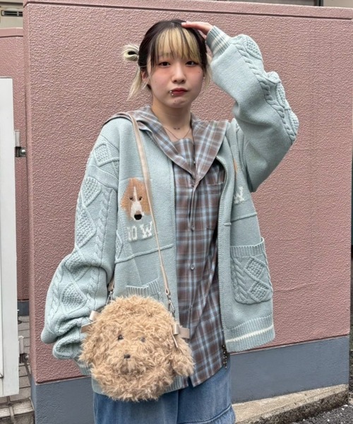 Candy Stripper(キャンディストリッパー)の「DOG FACE SHOULDER バッグ(ショルダーバッグ・レディース・オフホワイト/ベージュ・FREE)」の3枚目の写真