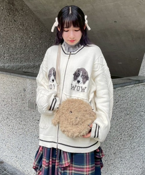 Candy Stripper(キャンディストリッパー)の「DOG FACE SHOULDER バッグ(ショルダーバッグ・レディース・オフホワイト/ベージュ・FREE)」の7枚目の写真