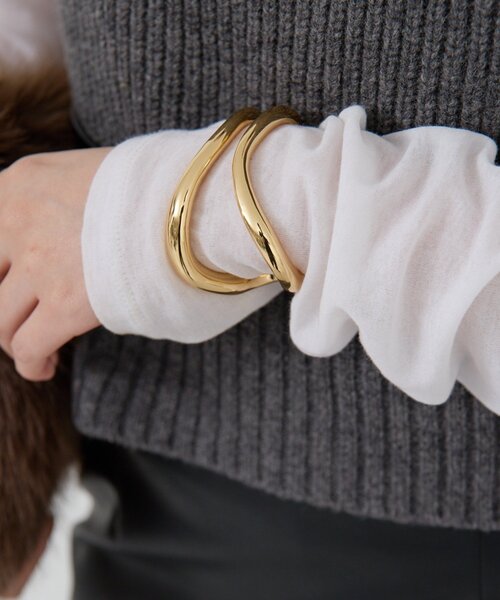 GALLARDAGALANTE（ガリャルダガランテ）の「カーブダブルバングル（リング・レディース・ゴールド/シルバー・FREE）」の2枚目の写真