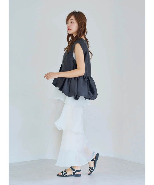 美品 ART MIX 萌もゆる 変形 ドレープ バルーン ベスト ジレ Fit more ベスト ジレ 「ZOZO限定カラー」バルーンフリルジレ