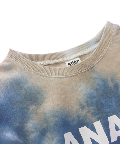 ANAP kids（アナップキッズ）の「ミニ裏毛 マーブルタイダイ柄 ロゴTシャツ【親子お揃い】（Tシャツ/カットソー・キッズ・ライトグレー/ブラック/ブルー・110cm/120cm/130cm）」の9枚目の写真