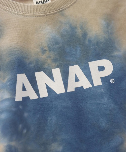 ANAP kids（アナップキッズ）の「ミニ裏毛 マーブルタイダイ柄 ロゴTシャツ【親子お揃い】（Tシャツ/カットソー・キッズ・ライトグレー/ブラック/ブルー・110cm/120cm/130cm）」の10枚目の写真