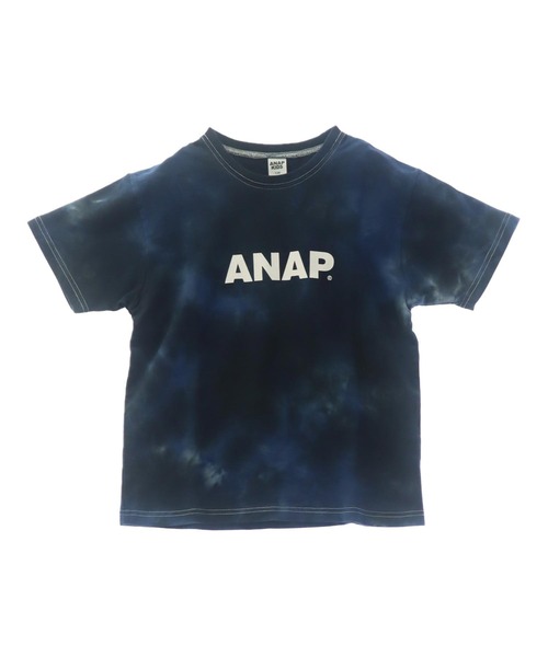 ANAP kids（アナップキッズ）の「ミニ裏毛 マーブルタイダイ柄 ロゴTシャツ【親子お揃い】（Tシャツ/カットソー・キッズ・ライトグレー/ブラック/ブルー・110cm/120cm/130cm）」の14枚目の写真