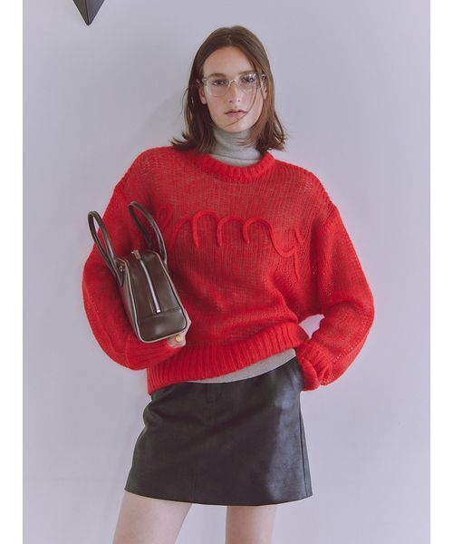 emmi（エミ）の「フェイクレザーミニスカート（スカート・レディース・ブラウン/ブラック・0/1）」の4枚目の写真