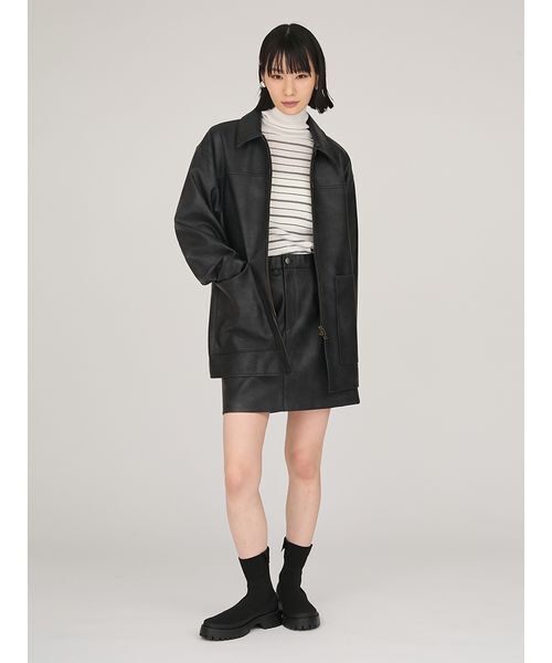 emmi（エミ）の「フェイクレザーミニスカート（スカート・レディース・ブラウン/ブラック・0/1）」の20枚目の写真