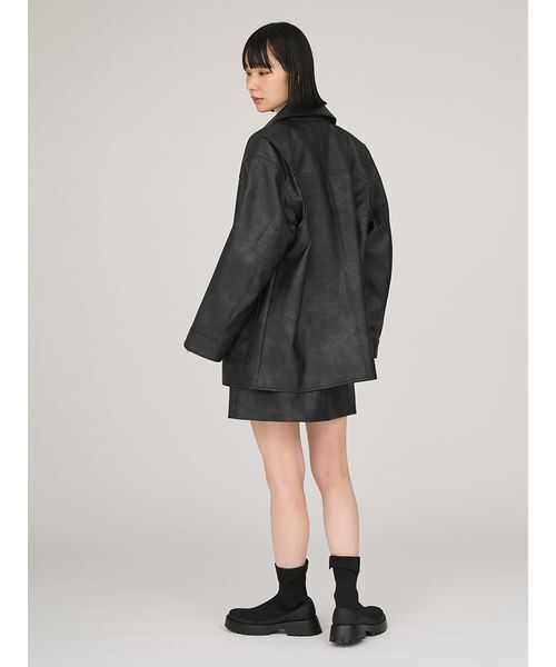 emmi（エミ）の「フェイクレザーミニスカート（スカート・レディース・ブラウン/ブラック・0/1）」の22枚目の写真