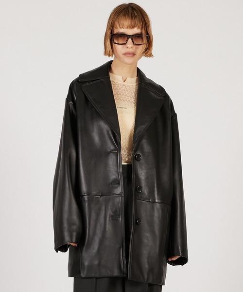 オーバーカラーシープレザージャケットコート / Overcoat Leather