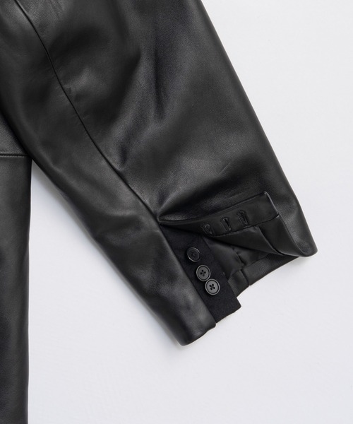 PRANK PROJECT（プランクプロジェクト）の「オーバーカラーシープレザージャケットコート / Overcoat Leather Jacket Coat（その他アウター・レディース・ブラウン/ブラック・FREE）」の14枚目の写真