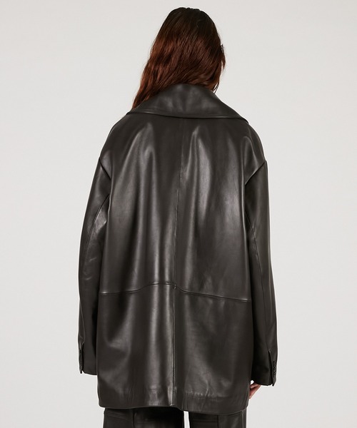 PRANK PROJECT（プランクプロジェクト）の「オーバーカラーシープレザージャケットコート / Overcoat Leather Jacket Coat（その他アウター・レディース・ブラウン/ブラック・FREE）」の16枚目の写真