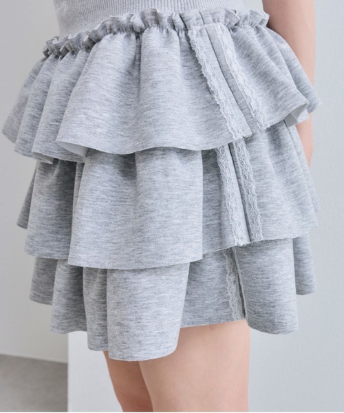 38 N°21 オリーブ　ミニスカート ANOTHER BRANCH OLIVE des OLIVE/フェークレザー前ZIPミニ