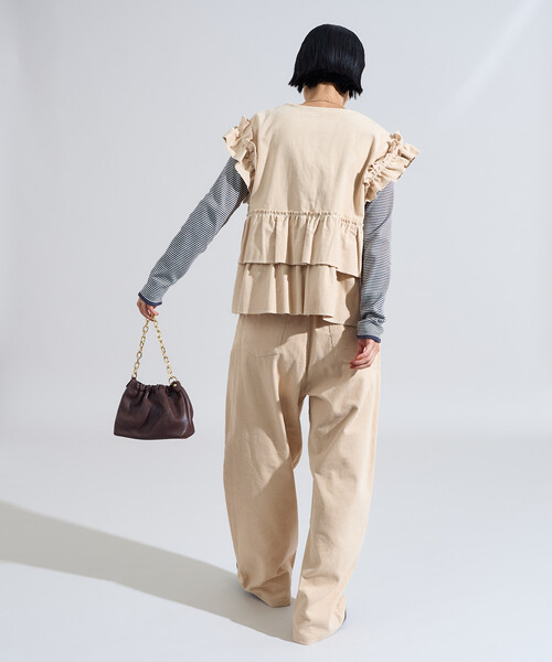 FREAK'S STORE(フリークスストア)の「RED KAP × FREAK'S STORE/レッドキャップ 別注 コーデュロイ 紐付きイージーパンツ/コーデュロイパンツ<セットアップ対応>(その他パンツ・レディース・ナチュラル/レンガ/ブラウン/ブラック・SMALL/MEDIUM)」の8枚目の写真