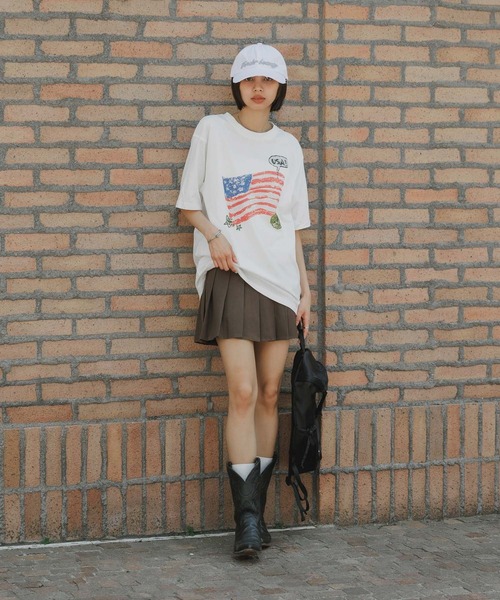 BLANK　（ブランク）の「Box Pleated Skirt / ボックスプリーツスカート（スカート・レディース・カーキ・FREE）」の6枚目の写真