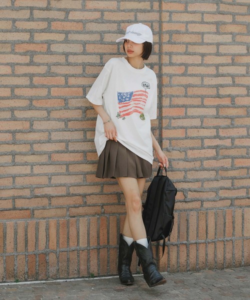 BLANK　（ブランク）の「Box Pleated Skirt / ボックスプリーツスカート（スカート・レディース・カーキ・FREE）」の5枚目の写真