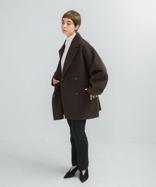 URBAN RESEARCH ROSSO WOMEN（アーバンリサーチ　ロッソ）の「『一部別注カラー』YENN　DOUBLE FACE PEA COAT（ピーコート・レディース・ネイビー/チャコールグレー/ブラウン・FREE）」の10枚目の写真